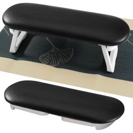 Diesisa Handauflage Nagelstudio, Nagel Armauflage Handkissen Faltbar, Nagel Armlehne Kissen Weiches PU Leder, Nagelkissen Maniküre Wasserdicht für Nailart-Salon (Schwarz)