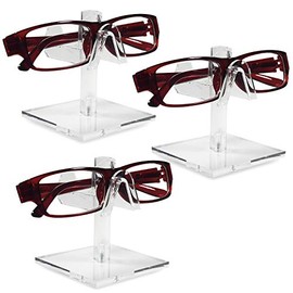 Mooca 3 Pieces Acrylic Eyeglasses Frame Riser Display Stand (Single Frame for Each Holder)