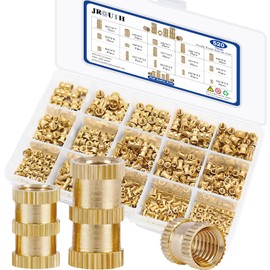 M2.5 M3 M4 M5 M6 Threaded Inserts for Plastic Heat Set Insert Brass Insert Assortment Kit for 3D Printing Injection Molding Press Thread Nuts (520pcs Heat Set Inserts)