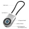 Dhiedas Fingerprint Gate Lock, 3.6'' Long Cable Fingerprint Lock, Smart
