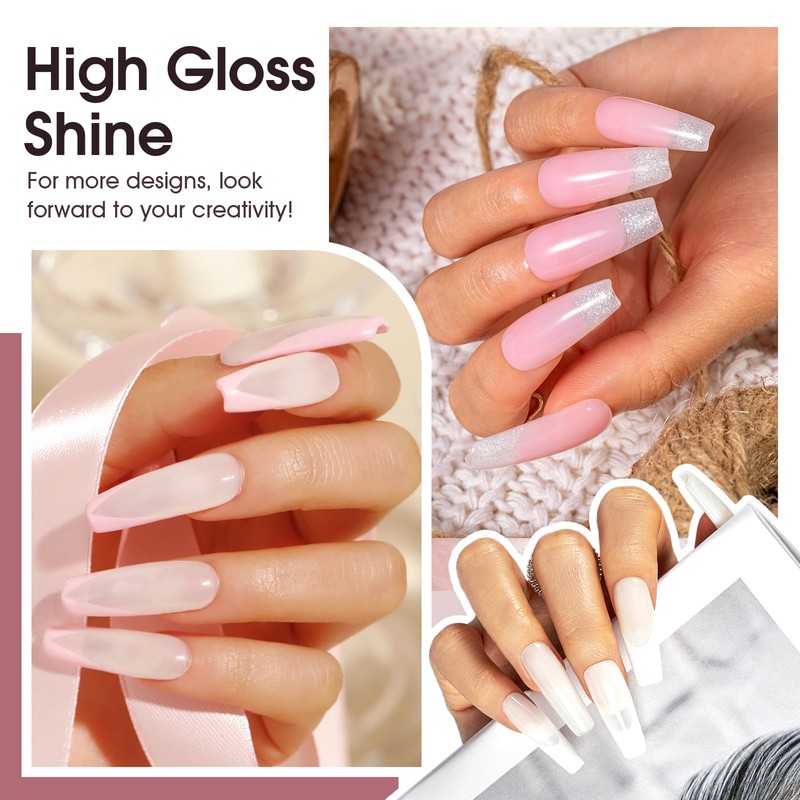 ROSALIND Poly Nail Gel Set, 8 PCS 10ml Clear Neutral
