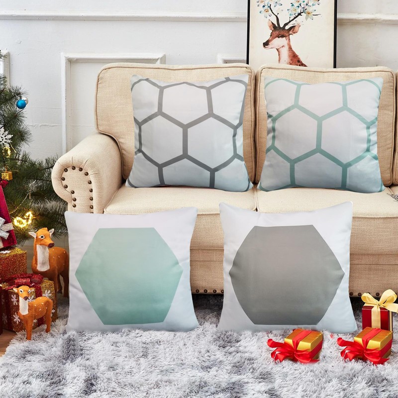 Aitliving Decorative Throw Pillow Case Shell A Hexagon Couch Cushion