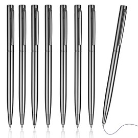 TIESOME Ballpoint Pen, 8 Pieces 1.0 mm Smooth Writing Ballpoint Pen Dot Black Ink Ballpoint Pen Quick Drying Writing Pen Ballpoint Pen for Office School Supplies (Grey)