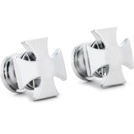 Grover Products NEW - Grover Chrome Iron Cross Artist Strap Buttons (Set of 2) GP640C