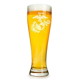 US Marines Engraved 16 ounce Beer Glass Pilsner
