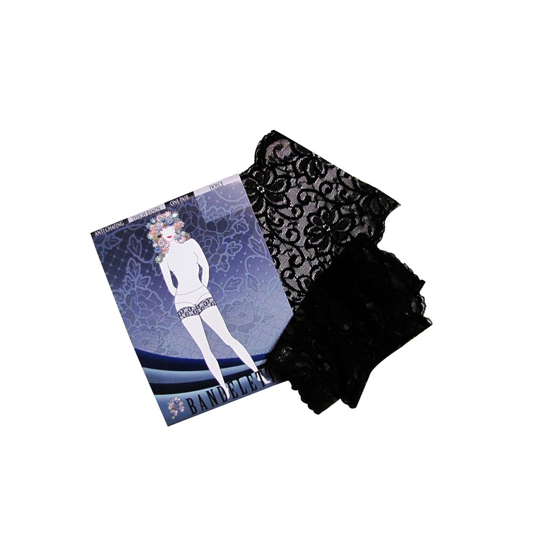 Bandelettes Sexy Anti-Chafing, Elastic Thigh Bands, Prevent Friction - Black