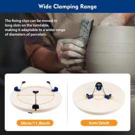 DYRABREST Portable Pottery Machine Turntable Clamp Pottery, Ceramic Pottery Trimming Turntable Tools Sculpting Clamp Repair Tools for Ceramic Beginners Professionals (White)