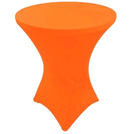 Gowinex Neon Orange 30 x 42 inches Cocktail Highboy Spandex Fitted Stretch Tablecloth Table Cover Wedding Event Party (Orange)