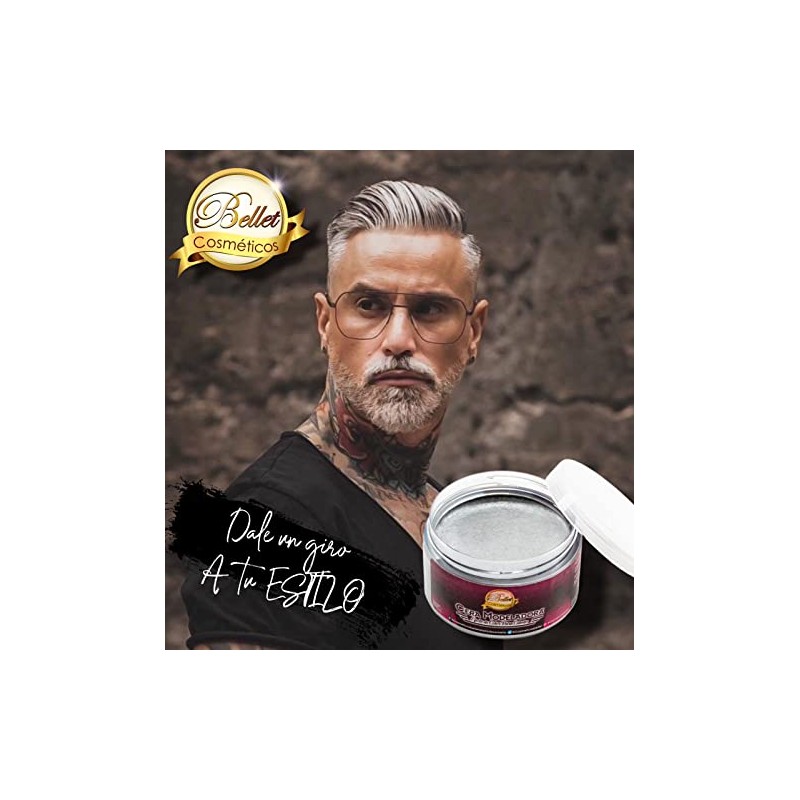 Bellet Cera Modeladora para Cabello con Color Plata, 120 gr