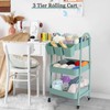 danpinera 3-Tier Rolling Cart, Utility Cart Mobile Metal Rolling Storage