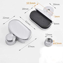 jing Mirror Clips, Glass Clips Clamps Holder Oval Wall Mounted Mirrors BracketClip Bathroom Mirrors Supporting Sheet Mirror Fixed Fitting 4 Pcs