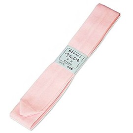 Noodle Wide Width [Pure Hair Muslin] Waist Strap Wide Thick White/Pink (240 cm) Long Size Made in Japan 100% Pure Hair - safety pink
