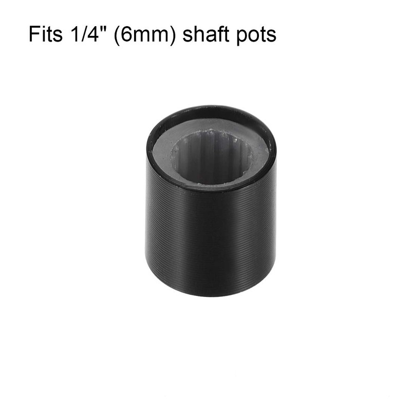 sourcing map 5 x Aluminium Volume Control Potentiometer Knurled Shaft