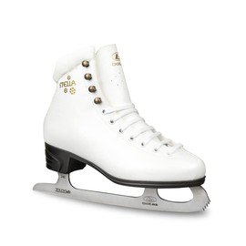Botas - Model: Stella/Made in Europe (Czech Republic) / Figure Ice Skates for Girls, Kids/Color: White/Graphite, Adult 5