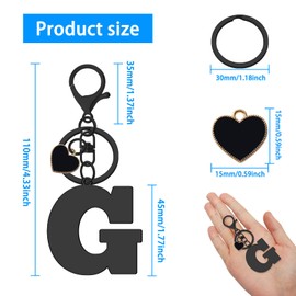 Fashion Alphabet Initial Letter Keychain Keyring Alphabet Keychain for Women Initial Letter Keyring Bag Charm Birthday Gift for Female Girls Women Girlfriend Heart Pendant Key Ring for Wallet Purses