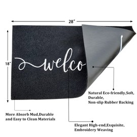 AAZZKANG Welcome Mat Outdoor with Non Slip Rubber Backing Indoor Doormat Easy to Clean Entry Door Mats for Outside Inside High Traffic Areas Front Door