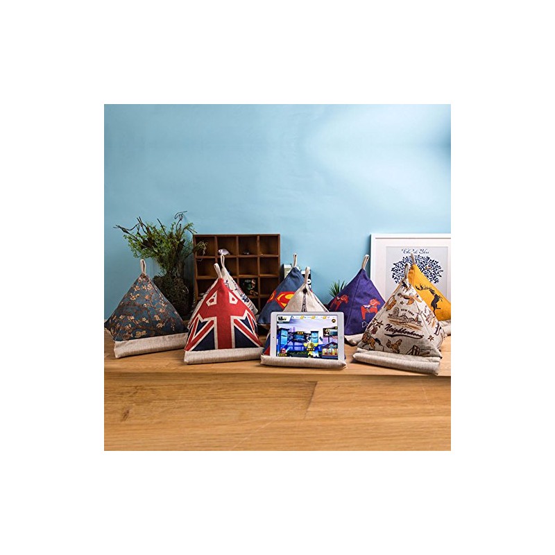 OLizee® Creative Linen Beanbag Cushion Stand for Tablets, e-Readers and