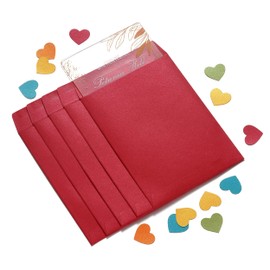 Bolsas de papel rojo con purpurina italiana A6 para invitaciones 4 x 6 tarjetas de boda, confeti, invitaciones, fotos, pequeñas empresas, regalos de fiesta, 4 3/4 x 6 1/2, 25 quilates por Quotidian (carlet)