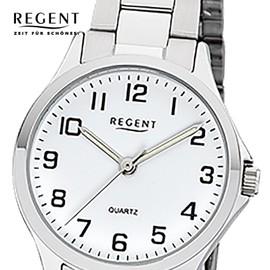 Regent Damen Analog Quarz Uhr mit Edelstahl Armband 12220989