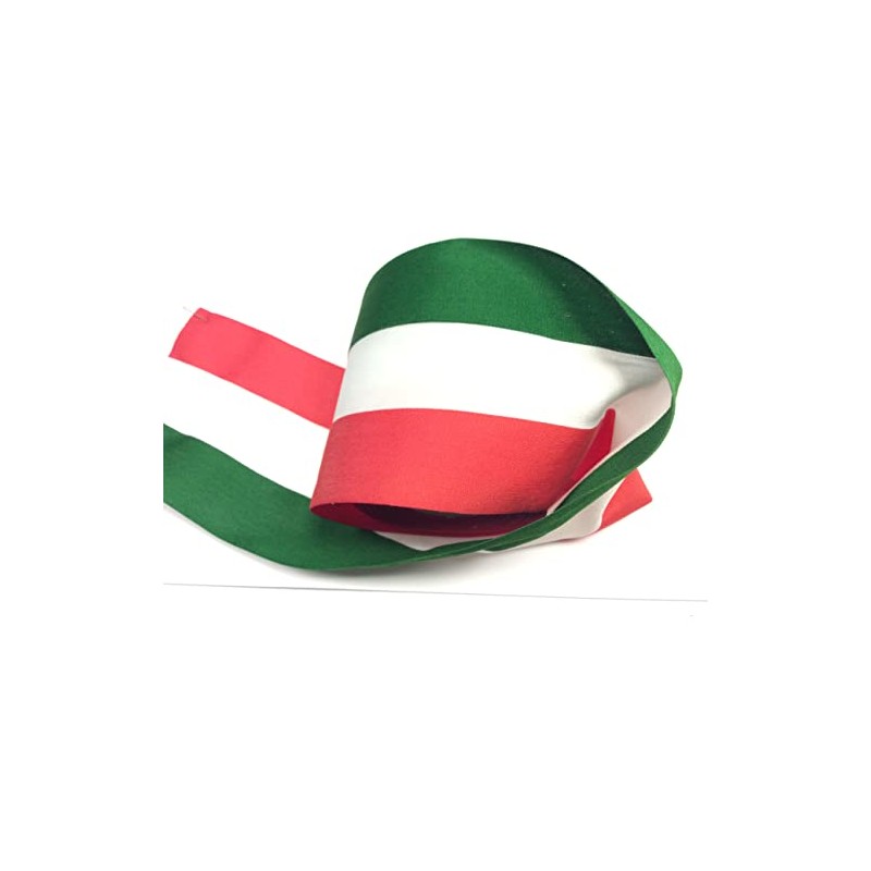 Stoffband Italia Tricolore 10 cm x 10 m, grün, weiß