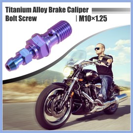 PARSLUCK Titanium Alloy M10x1.25 Motorcycle Brake Master Cylinder Screw M10 Thread Single Nipples Screw Fittings Adapter Blue Purple Stable