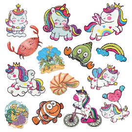 12 Blatt Glitzer Tattoos für Kinder, 100+ Stile Temporäre Tattoos für Mädchen & Jungen, Partytütenfüller für Kinder Geburtstagsgeschenke, Einhorn & Meerestier Gefälschte Tattoo-Aufkleber, Festival