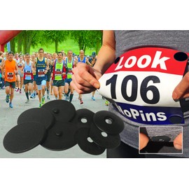 EventClip Black Snap-Lock BibClips made with Recycled plastic. Fed up with Safety Pins?.. For securing running and cycling numbers, far better than magnets and far less packaging.