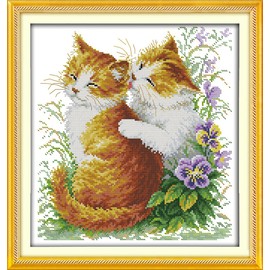 LovetheFamily Cross Stitch Kit DIY Handmade Embroidery Kit Accurate Pattern Print Cross Stitch Home Embroidery Ornaments 11CT (11 Small Lattices Per Inch) Medium Lattice Embroidery Kit Unframed -