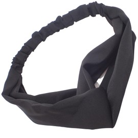 Topkids Accessories Headband Bandeau Headbands Head Band Bandeaux Leopard Print Headband Bandeau Polka Dot Headband Floral Headband For Women, Ladies, Men, Kids (Black Matt)