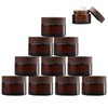 SuQurtom Pack of 10 Amber Cosmetic Jars, 30 ml, Glass