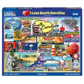 White Mountain I Love South Carolina Puzzle 1000 Piece American Collage Jigsaw Puzzles for Adults and Families