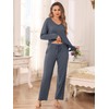 Vlazom Pyjamas Set for Women V-Neck Pj's Sets Soft Two