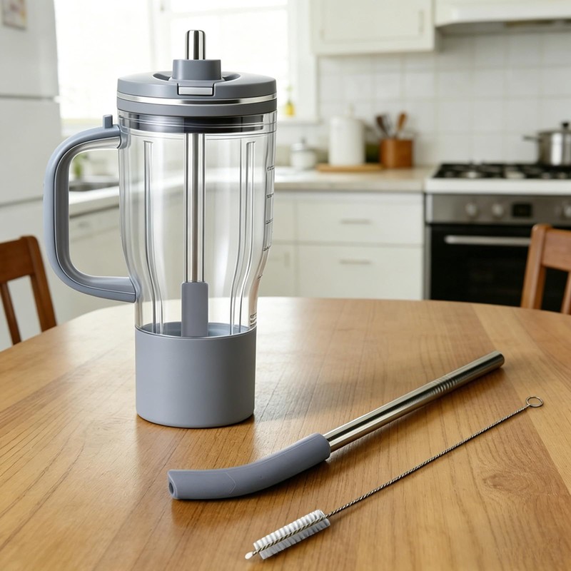 2Pcs Replacement Metal Straws for Ninja BlendBOSS