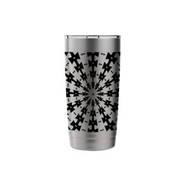 Starlight Beam With Dovetail Pattern Black Cut Out Stainless Steel Insulated Tumbler