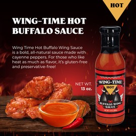 Wing Time, Sauce Buffalo Wing Hot, 13 Ounce (Pack of 1)