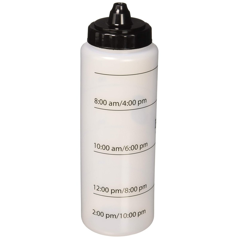 Hydr-8 Squeeze Water Bottle 32oz with Time Markings