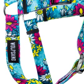 Wolfgang Heavy Duty Adjustable Dog Harness, Pull-Tested to Over 800 lbs for Walking & Training, LazyDaisy Print, X-Large
