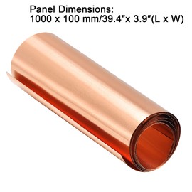 sourcing map Copper Sheet Roll, Metal Foil Plate 1000mm x 100mm x 0.03mm