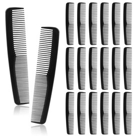 30 Pack Disposable Hair Combs in Bulk - 6.9 Inch, Individually Wrapped, with Wide and Fine Teeth for Detangling Wet & Dry Hair for Women, Men, Travel, Hotel, Barber, Donation Supplies (Black)