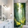 Xiaoterna Floral Plant Shower Curtain Green Spring Nature Forest Bathroom