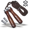 BAY® Spider Jump Classic Deluxe Leather Skipping Rope with Ball