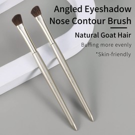 Enzo Ken Natural Horse Hair Nose Contour Brush, Angled Eyeshadow Brush, Nose Highlighting Blending Brush for Smoky Eyes, Sexy Cat Eyes, Dark Circles E202