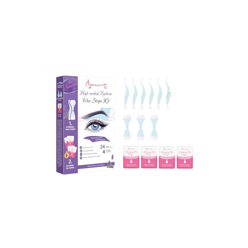24pcs Eyebrow Waxing Strips Pre-cut Shape, Perfect for Brows &Lip,