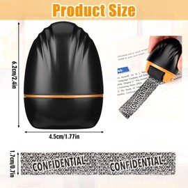 Nezyo 2 Pack Shell-Style Identity Theft Protection Roller Stamp Privacy Confidential Roller Stamp Information Blocker and 4 Refill Ink for ID Account Data Address Security, Black(Oval,Medium)