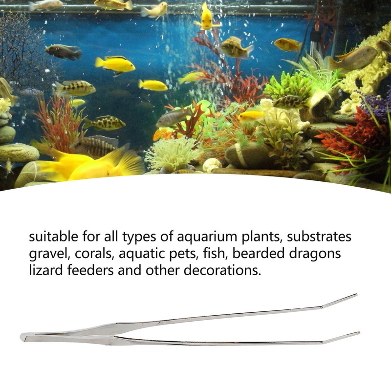 Aquarium Tweezers Stainless Steel Long Handle Fish Tank Aquatic Forceps