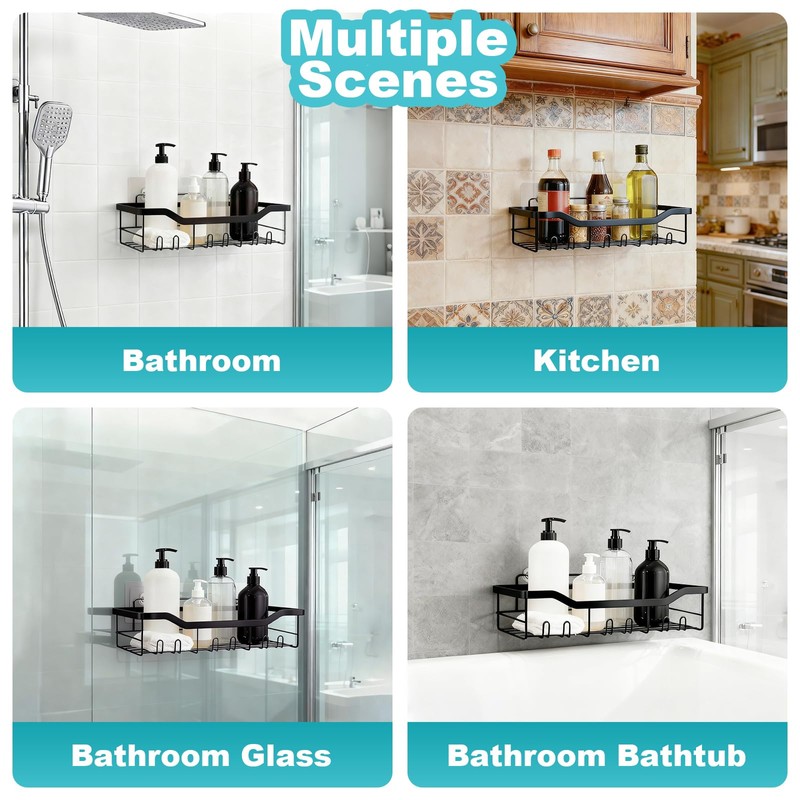 SPELSHINE Shower Caddy with Hooks,Shower Shelf - 201 Stainless Steel