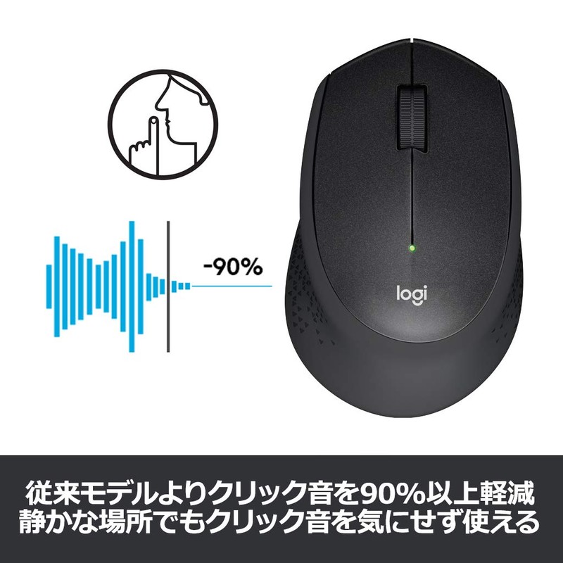 Brand 2.4 GHZ Wireless Optical Noiseless Mouse Plus Black LOGICOOL M331 Silent