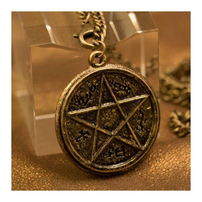 Devils Trap Gold Necklace / Pendant (Inspired by Supernatural Sam