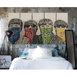 Banksy Beatles Bandanas Street Graffiti Canvas Art Wall Art Home Decor (5 Piece Mega)
