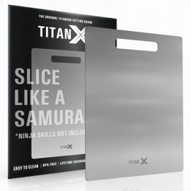 TitanX The Original Titanium Cutting Board, Designed in the United Kingdom, Forged from 100% Pure Japanese Titanium (Medium)